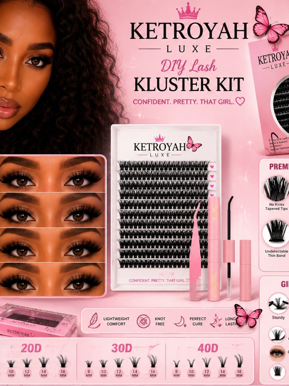 DIY Lash Kluster Kit — Pink with Black Clusters